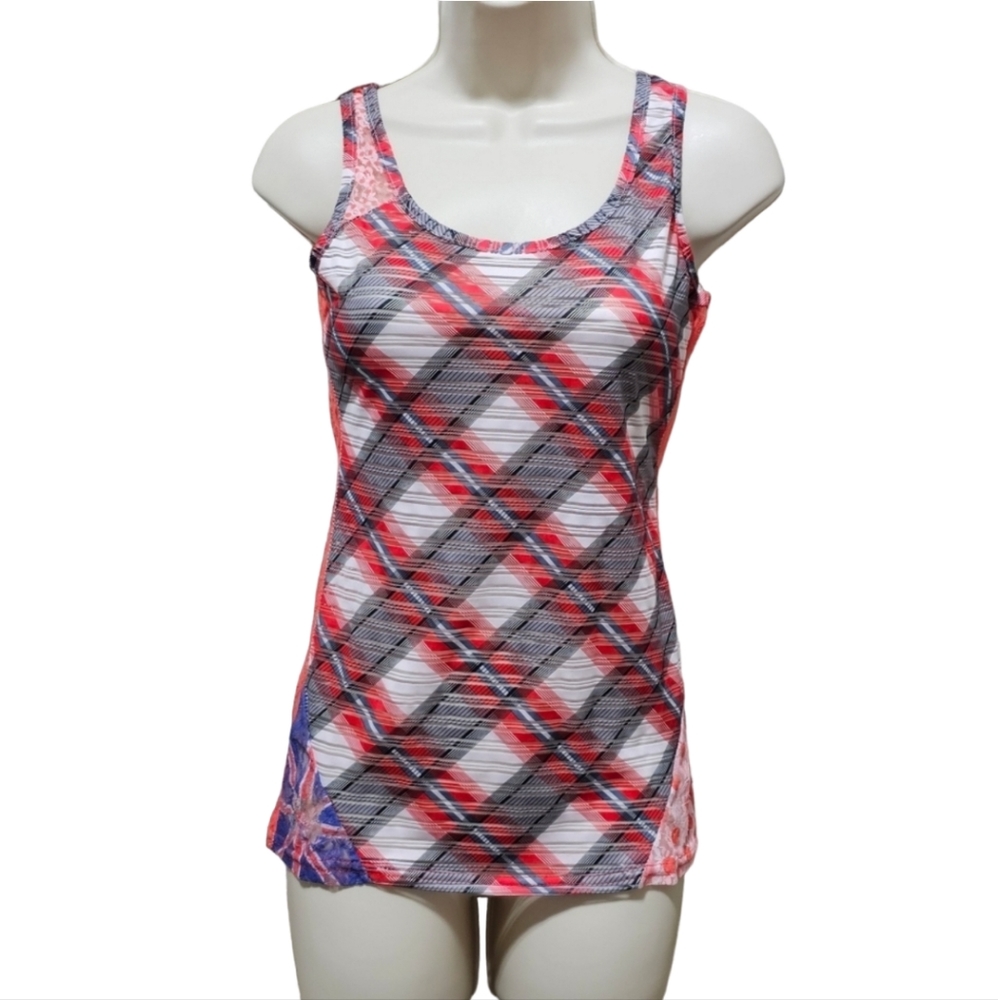 Sleeveless Rounded Neck Top with Lace Back Tank Top